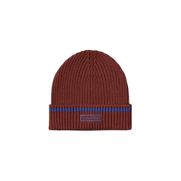 Ανδρικός Σκούφος Calvin Klein Patch Rib Cotton Tipping Beanie Cherry Mahogany/Royalty LV04D8054G-XWI