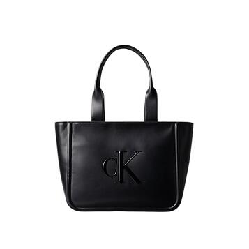 Γυναικεία Τσάντα Χειρός Calvin Klein Raised Ck Medium Tote Black LV04F3218G-UB1