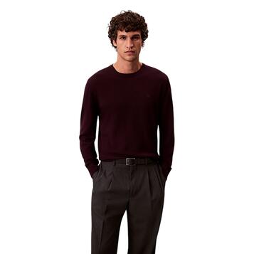 Ανδρικό Πουλόβερ Calvin Klein Ls 100% Merino Crew 14gg Moroccan Brown LV04LB305G-GR9