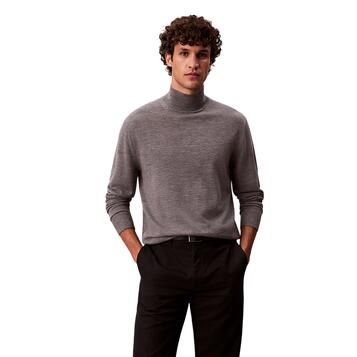 Ανδρικό Πουλόβερ Calvin Klein Ls Merino Mock Neck Swtr Medium Grey Htr LV04LE309G-P7E Ανδρικό Πουλόβερ Calvin Klein Ls Merino Mock Neck Swtr Medium Grey Htr LV04LE309G-P7E