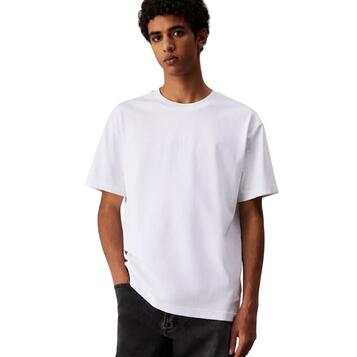 Ανδρικό T-Shirt Calvin Klein Ss Rel Liquid Ck Monologo Tee Brilliant White  LV04RAB812-YAA