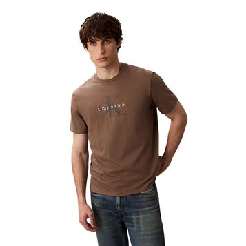 Ανδρικό T-Shirt Calvin Klein Ss Hero Monologo Tee 20s Taupe Tone LV04RB862G-GPF