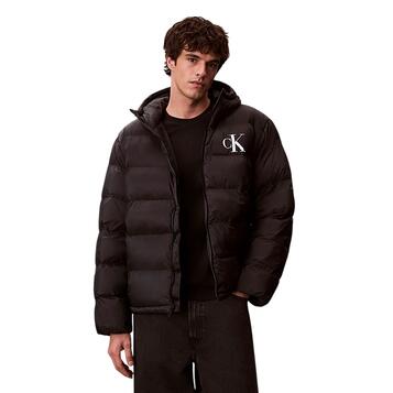 Ανδρικό Μπουφάν Calvin Klein Ls Nylon Monogram Puffer Jkt Black LV04RD528G-UB1