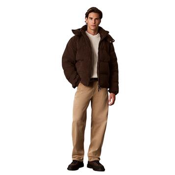 Ανδρικό Μπουφάν Calvin Klein Ls Corduroy Puffer Hd Down Jkt Dark Coffee LV04RH529G-TO2