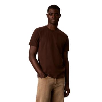 Ανδρικό T-Shirt Calvin Klein Ss Clsc Sueded Jersey Badge Tee Brown Cork LV04RJ206G-WFM