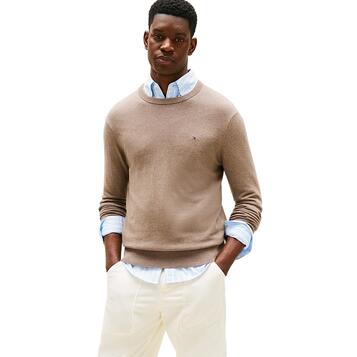 Ανδρικό Πουλόβερ Tommy Hilfiger Pima Org Cashmere Crew Neck Coastal Taupe Heather MW0MW28046-HI3 Ανδρικό Πουλόβερ Tommy Hilfiger Pima Org Cashmere Crew Neck Coastal Taupe Heather MW0MW28046-HI3