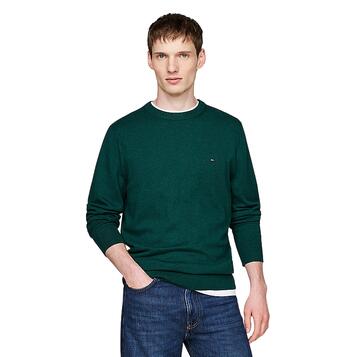 Ανδρικό Πουλόβερ Tommy Hilfiger Pima Org Cashmere Crew Neck Ornamental Green Heather MW0MW28046-MRC