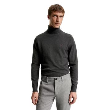 Ανδρικό Πουλόβερ Tommy Hilfiger Pima Org Cashmere Roll Neck Dark Grey Heather MW0MW28048-P92