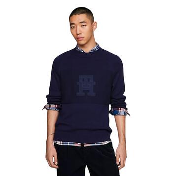 Ανδρικό Πουλόβερ Tommy Hilfiger Monogram Crew Neck Desert Sky MW0MW33085-DW5