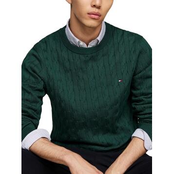 Αντρικό Πουλόβερ Tommy Hilfiger Classic Cable Crew Neck Ornamental Green MW0MW33132-L6K