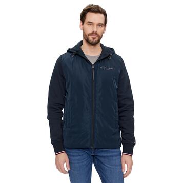 Ανδρική Ζακέτα Tommy Hilfiger Mix Media Hooded Zip Thru Desert Sky MW0MW34253-DW5