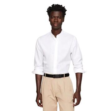 Ανδρικό Πουκάμισο Tommy Hilfiger Dc Linen Dobby Shirt Optic White / Optic White MW0MW34641-YCF