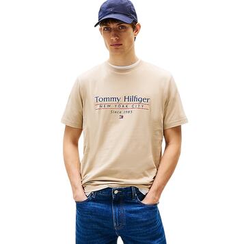 Ανδρικό T-shirt Tommy Hilfiger Center Stack Sandalwood MW0MW38621-RBT