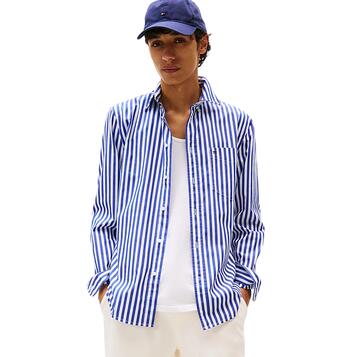 Ανδρικό Πουκάμισο Tommy Hilfiger Flex Poplin Bold Stripe Shirt Wedge Blue Stripe MW0MW39451-0A4