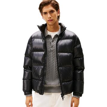 Ανδρικό Μπουφάν Tommy Hilfiger Shiny Down Stand Puffer Black MW0MW40617-BDS