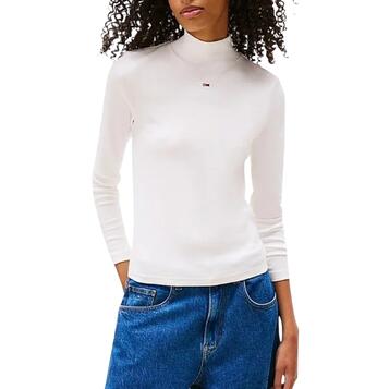 Γυναικεία Μπλούζα Tommy Hilfiger Tjw Essential Mock Neck Ecru DW0DW19830-YBL