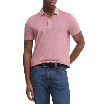 Αντρικό Polo Tommy Hilfiger Jacquard Micropattern Reg Regatta Red White MW0MW37525-0KP