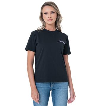 Γυναικείο T-Shirt Calvin Klein Line Embroidery Classic T Brilliant Black LV047D882G-UB1