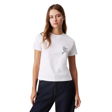 Γυναικείο T-shirt Calvin Klein Script Institutional Baby Bright White J20J224984-YAF