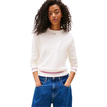 Γυναικείο Πουλόβερ Tommy Jeans Tjw Essential Crew Sweater Ext Ancient White DW0DW20159-YBH