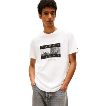 Ανδρικό T-Shirt Tommy Jeans Reg Photo Flag Ss Tee Ecru DM0DM22464-YBL Ανδρικό T-Shirt Tommy Jeans Reg Photo Flag Ss Tee Ecru DM0DM22464-YBL