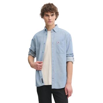 Αντρικό Πουκάμισο Tommy Jeans Entry Cord Ext Colorado Blue Ecru DM0DM20672-DY6
