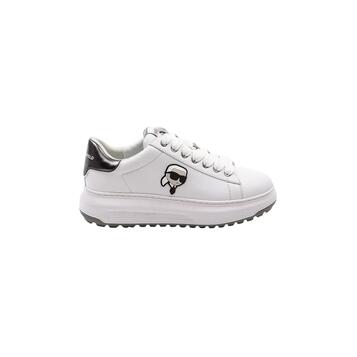 Ανδρικά Sneakers Karl Lagerfeld Kapri Lug Nft Lo Lace White Lthr W Silver KL57530-01S