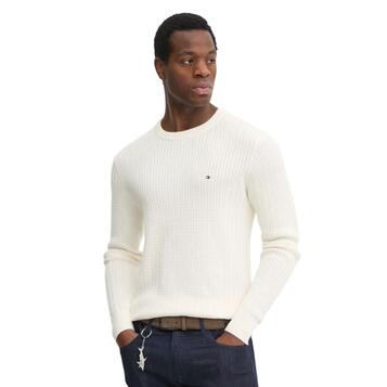 Αντρικό Πουλόβερ Tommy Hilfiger Herringbone Structure C Nk Ivory Petal MW0MW37400-Z00