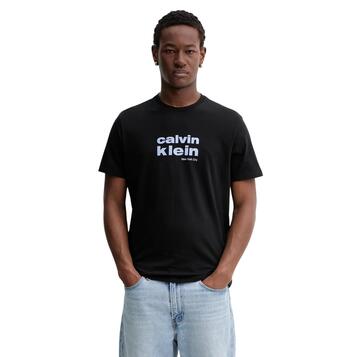 Ανδρικό T-Shirt Calvin Klein Ss 30s Whsl Ckj Jersey Graphic T Black LV04RE821G-UB1