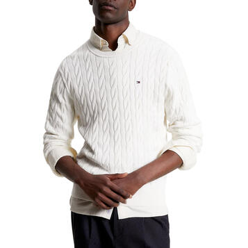 Αντρικό Πουλόβερ Tommy Hilfiger Classic Cable Crew Neck Ivory MW0MW33132-YBI