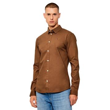 Ανδρικό Πουκάμισο Tommy Jeans Tjm Original Stretch Pecan Nut DM0DM04405-GVP