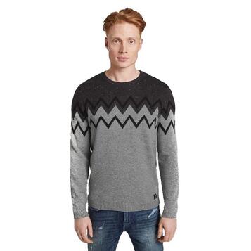 Ανδρική Μπλούζα Tom Tailor 4th 910 Zigzag Design N Grey Nap Structure 1014462-20386