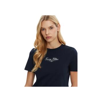 Γυναικείο T-shirt Tommy Hilfiger Reg Script C Nk Ss Dark Night Navy WW0WW45428-C1G