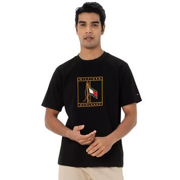 Ανδρικό T-shirt Tommy Hilfiger Interlock Pique Icon Black MW0MW38923-BDS