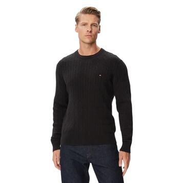 Ανδρικό Πουλόβερ Tommy Hilfiger Classic Cable Crew Neck Black MW0MW33132-BDS