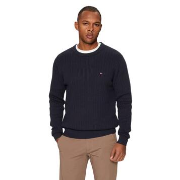 Αντρικό Πουλόβερ Tommy Hilfiger Herringbone Structure C Nk Desert Sky MW0MW37400-DW5