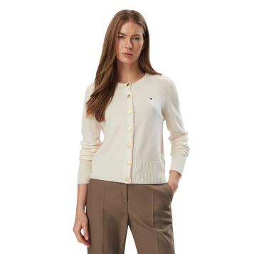 Γυναικεία Ζακέτα Tommy Hilfiger Soft Wool Jersey Slim Cardi Ivory Petal WW0WW51439-Z00