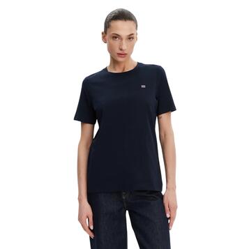 Γυναικείο T-Shirt Tommy Hilfiger Reg Contrast Flag Ss Tee Th Dark Night Navy WW0WW45522-C1G