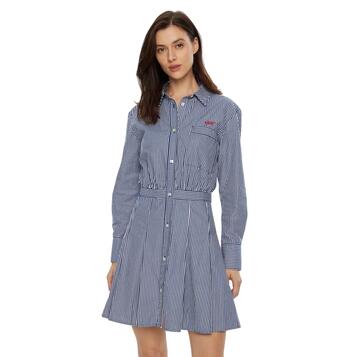 Γυναικείο Φόρεμα Tommy Jeans Pinstripe Poplin Shirt Navy White Stripe DW0DW20470-0A7