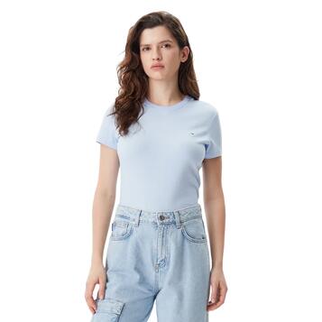 Γυναικείο T-shirt Tommy Jeans 2pack C neck Ecru Sweet Blue DW0DW21366-0XM