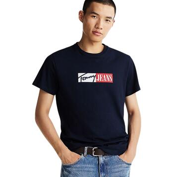 Aντρικό T-shirt Tommy Jeans Slim Entry Graphic Ext Dark Night Navy DM0DM20365-C1G