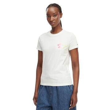 Γυναικείο T-Shirt Tommy Jeans Reg Tj Bubble Ss Tee Ext Ecru DW0DW22310-YBL