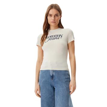 Γυναικείο T-shirt Tommy Jeans Slim Essential Logo Ext Newsprint DW0DW19447-ACG