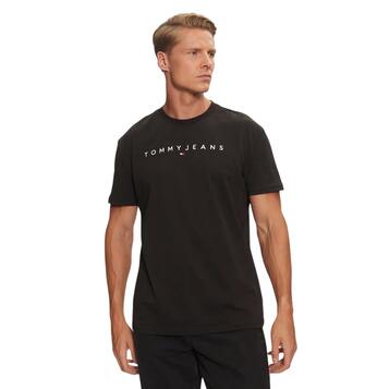 Ανδρικό T-shirt Tommy Jeans Reg Linear Logo Ext Black DM0DM20744-BDS