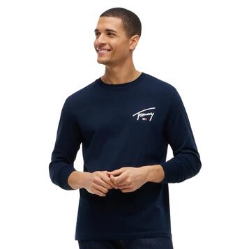 Ανδρική Μπλούζα Tommy Hilfiger Tjm Slim Signature Chest Tee Ls Dark Blue DM0DM23546-C1G