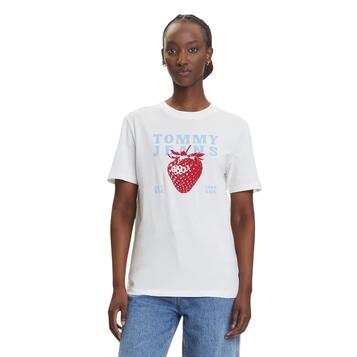 Γυναικείο T-Shirt Tommy Jeans Rlx Tj Strawberrry Tee Ecru DW0DW20894-YBL Γυναικείο T-Shirt Tommy Jeans Rlx Tj Strawberrry Tee Ecru DW0DW20894-YBL