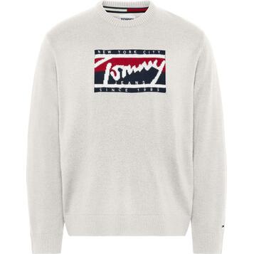 Ανδρικό Πουλόβερ Tommy Jeans Tjm Graphic Flag Ancient White DM0DM13045-YBH Ανδρικό Πουλόβερ Tommy Jeans Tjm Graphic Flag Ancient White DM0DM13045-YBH
