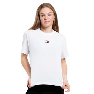 Γυναικείο T-shirt Tommy Jeans Tjw Bxy Badge Tee Ext White DW0DW17391-YBR Γυναικείο T-shirt Tommy Jeans Tjw Bxy Badge Tee Ext White DW0DW17391-YBR
