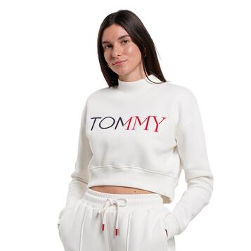 Γυναικείο Φούτερ Tommy Jeans Crop Rwb Blanc de Blanc DW0DW20540-YAD