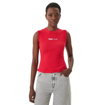 Γυναικείο Top Tommy Jeans Tjw Slim Ess Logo 2 Rib Tank Red Alert DW0DW22577-XK3